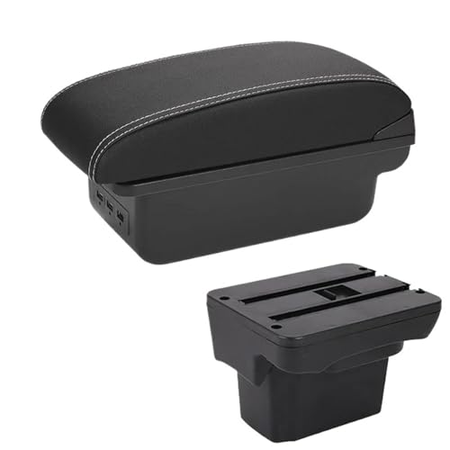 CRJIMX Für Holden Für Cruze Armlehnenbox 2009 2010 2011 2012 2013 2014 2015 Armlehnenbox Arm Mittelkonsolen Aufbewahrungsbox(B3 Schwarz weiß 3USB) von CRJIMX