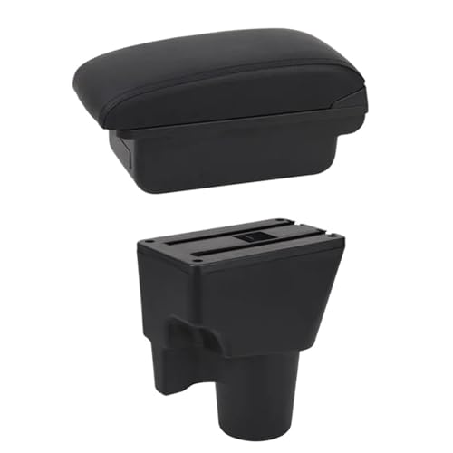 CRJIMX Für KIA Für Picanto Armlehnenbox Mittelkonsole Aufbewahrungsbox Mit Getränkehalter Produkte Innenraum-Ausstattung Zubehör(B1 Schwarze Linie) von CRJIMX