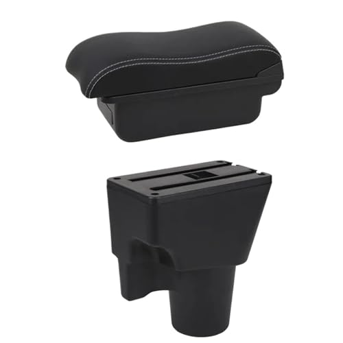 CRJIMX Für KIA Für Picanto Armlehnenbox Mittelkonsole Aufbewahrungsbox Mit Getränkehalter Produkte Innenraum-Ausstattung Zubehör(B2 Weiße Linie) von CRJIMX