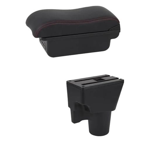CRJIMX Für KIA Für Picanto Armlehnenbox Mittelkonsole Aufbewahrungsbox Mit Getränkehalter Produkte Innenraum-Ausstattung Zubehör(C2 Rote Linie) von CRJIMX