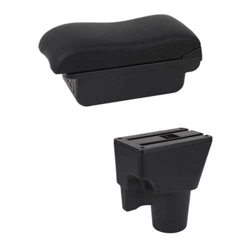 CRJIMX Für KIA Für Picanto Armlehnenbox Mittelkonsole Aufbewahrungsbox Mit Getränkehalter Produkte Innenraum-Ausstattung Zubehör(C2 Schwarze Linie) von CRJIMX