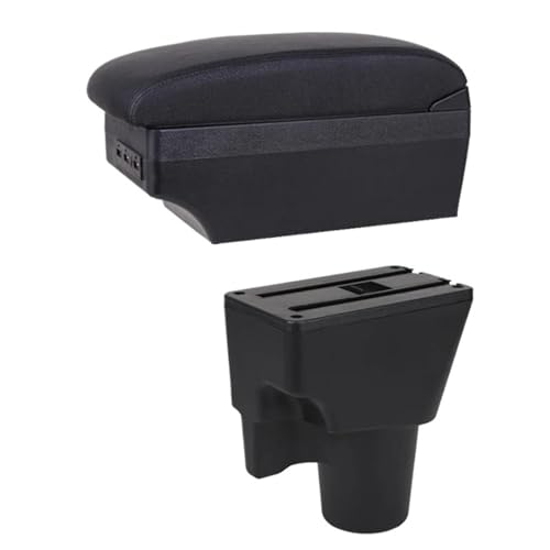 CRJIMX Für KIA Für Picanto Armlehnenbox Mittelkonsole Aufbewahrungsbox Mit Getränkehalter Produkte Innenraum-Ausstattung Zubehör(E1 Schwarze Linie) von CRJIMX