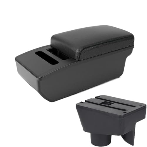 CRJIMX Für MG3 Armlehnenbox Mittelkonsole Auto Aufbewahrungsbox Innenraum-Storagebox Armlehne Autoteile Mit Tempo-Box(A2 Black Tissue Box) von CRJIMX