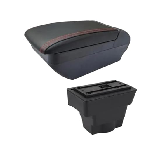 CRJIMX Für Opel Für Astra Armlehnenbox Nachrüstteile Für Opel Für Astra J Autoarmlehne Zentrale Aufbewahrungsbox Innenraum(F rote Leitung Kein USB) von CRJIMX