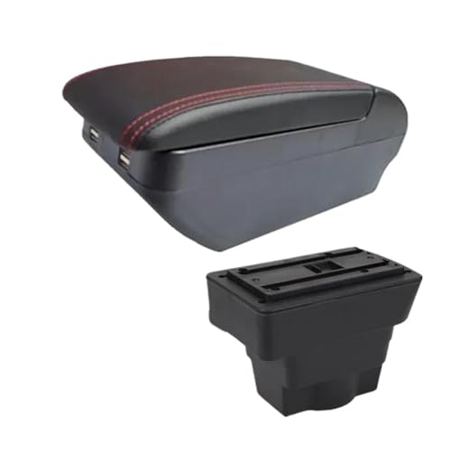CRJIMX Für Opel Für Astra Armlehnenbox Nachrüstteile Für Opel Für Astra J Autoarmlehne Zentrale Aufbewahrungsbox Innenraum(H rote Linie 4USB) von CRJIMX