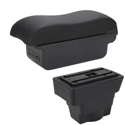 CRJIMX Für Opel Für Astra J Zentrale Armlehnenbox Für Opel Für Astra Autoarmlehne 2012 2013 2024 2025-2020 Aufbewahrungsbox Nachrüstteil(B2 schwarze Linie 3USB) von CRJIMX
