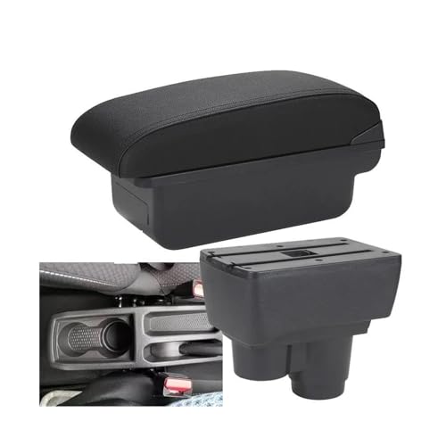 CRJIMX Für R&enault Für Duster Für Dacia 2019 2020 2021 2022 2023 Mittelkonsole Aufbewahrungsbox Dekorationszubehör(C2 Schwarze Linie KEIN USB) von CRJIMX