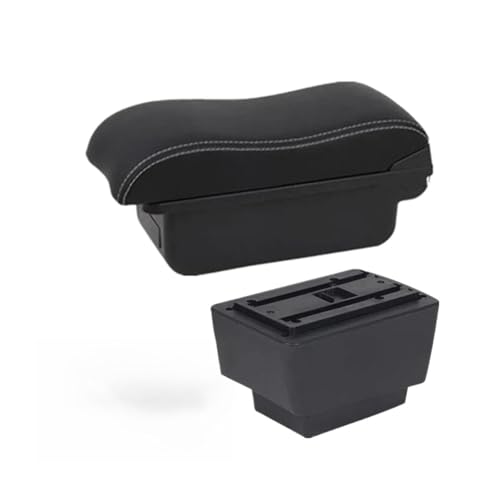 CRJIMX Für S&koda Für Fabia 3 Combi 2015-2021 Auto Armlehnenbox Auto Armlehnenbox Aufbewahrungsbox(A white line No USB) von CRJIMX