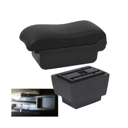 CRJIMX Für S&koda Für Fabia 3 Combi 2015-2021 Auto Armlehnenbox Auto Armlehnenbox Aufbewahrungsbox(Eine rote Linie KEIN USB) von CRJIMX