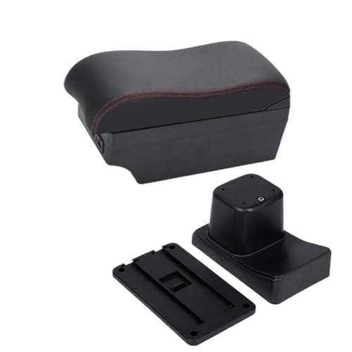 CRJIMX Für Suzuki Für Baleno Armlehne 2017 2018 2019 Nachrüstteile Armlehnen-Box Mittelkonsolen-Box 3USB(A1 Schwarz Rot 7USB) von CRJIMX