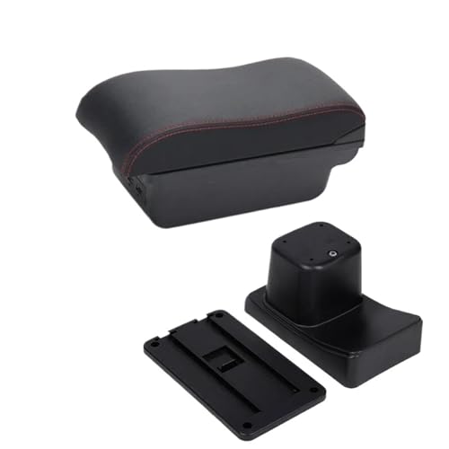 CRJIMX Für Suzuki Für Baleno Armlehne 2017 2018 2019 Nachrüstteile Armlehnen-Box Mittelkonsolen-Box 3USB(B1 Schwarz rot 3USB) von CRJIMX