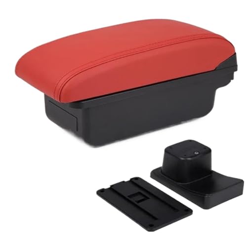 CRJIMX Für Suzuki Für Baleno Armlehnen-Box Mittelkonsolen-Modifikationszubehör Getränkehalter USB-Schnittstelle(A4 rot Kein USB) von CRJIMX