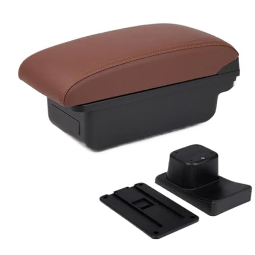 CRJIMX Für Suzuki Für Baleno Armlehnen-Box Mittelkonsolen-Modifikationszubehör Getränkehalter USB-Schnittstelle(A5 Rot Schwarz Kein USB) von CRJIMX