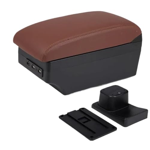 CRJIMX Für Suzuki Für Baleno Armlehnen-Box Mittelkonsolen-Modifikationszubehör Getränkehalter USB-Schnittstelle(C6 brown 7USB) von CRJIMX