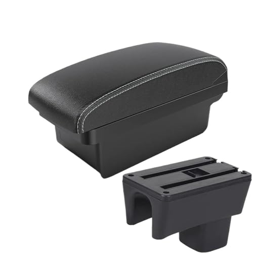 CRJIMX Für Suzuki Für Swift Armlehnenbox Für Suzuki Für Swift Auto-Armlehne Details Aufbewahrungsbox Nachrüstteile 2005-2023(A3 Black white NO USB) von CRJIMX