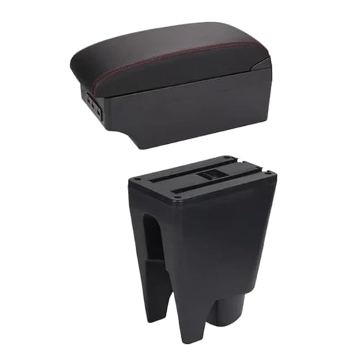 CRJIMX Für Toyota Für Aygo BJ Armlehnenbox Mittelarmlehne Aufbewahrungsbox Auto Autoausstattung Innenausstattungdetails USB(E1 Rote Linie) von CRJIMX
