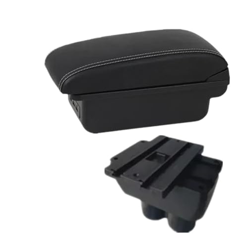 CRJIMX Für VW Für T&ouran Für Caddy Armaturenbrett-Box Zentrale Aufbewahrungsbox Innenraum-Nachrüstzubehör(B1 Schwarz weiß 3USB) von CRJIMX
