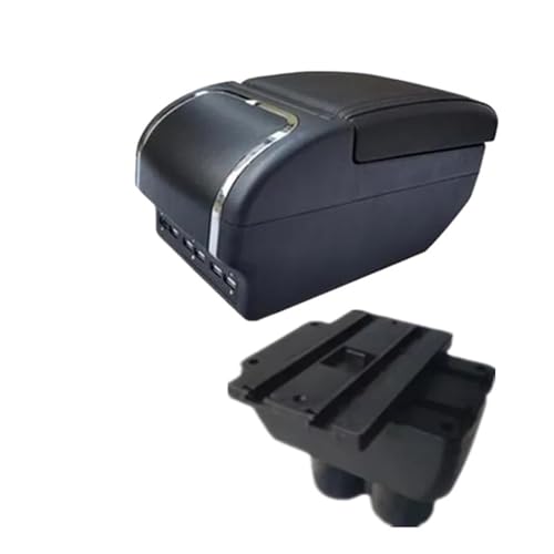 CRJIMX Für VW Für T&ouran Für Caddy Armlehne Zentrale Aufbewahrungsbox Innenraum-Nachrüstzubehör(E black line 9USB) von CRJIMX