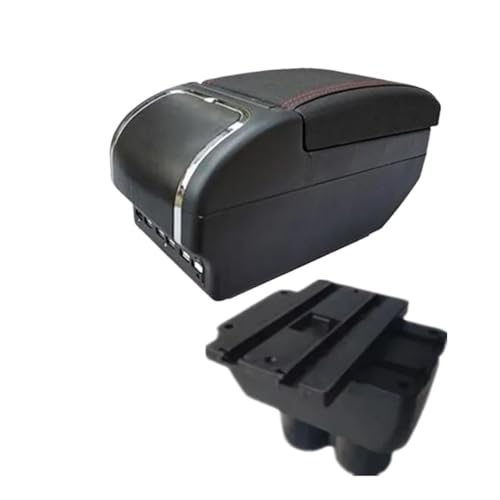CRJIMX Für VW Für T&ouran Für Caddy Armlehne Zentrale Aufbewahrungsbox Innenraum-Nachrüstzubehör(E red line 9USB) von CRJIMX