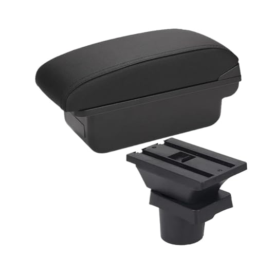 CRJIMX Für VW UP Armlehnen-Box Für Seat Für Mii Für S&koda Für Citigo Auto-Armlehnen-Konsolen-Aufbewahrungsbox Auto Armlehnen-Box(C2 Schwarze Linie KEIN USB) von CRJIMX
