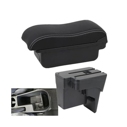 CRJIMX Zentralarmlehnenbox Für Kia K3 BL7 2023 2024 2025 Mittelkonsole Aufbewahrungsbox Mit USB(A white line No USB) von CRJIMX
