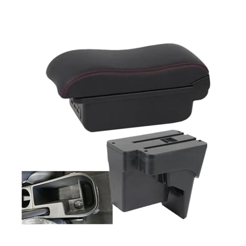 CRJIMX Zentralarmlehnenbox Für Kia K3 BL7 2023 2024 2025 Mittelkonsole Aufbewahrungsbox Mit USB(B red line 3USB) von CRJIMX