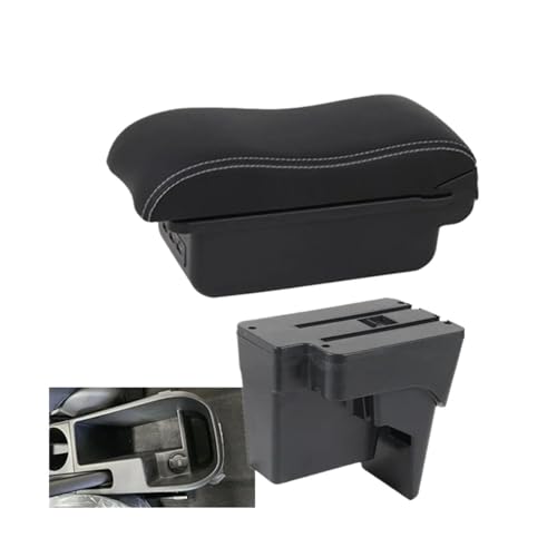 CRJIMX Zentralarmlehnenbox Für Kia K3 BL7 2023 2024 2025 Mittelkonsole Aufbewahrungsbox Mit USB(B white line 3USB) von CRJIMX