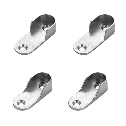 CRLLDPM 4 Stücke Kleiderstangenhalter Kleiderstange Halterung Schrankrohrlager Vernickelt Silber Garderobe Stangen Halterung 15 mm Garderoben Flansch Schienen Halterung von CRLLDPM