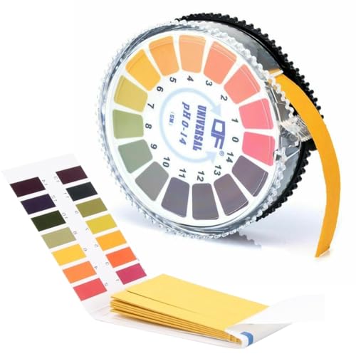 CRLLDPM 1 Rolle PH Teststreifen, Messbereich 0-14, Lackmus Indikator Universalpapier, Mit 80pcs PH Teststreifen von 1-14, PH Wert Indikator Teststreifen, Für Prüfung Vieler Alltäglicher Substanzen von CRLLDPM