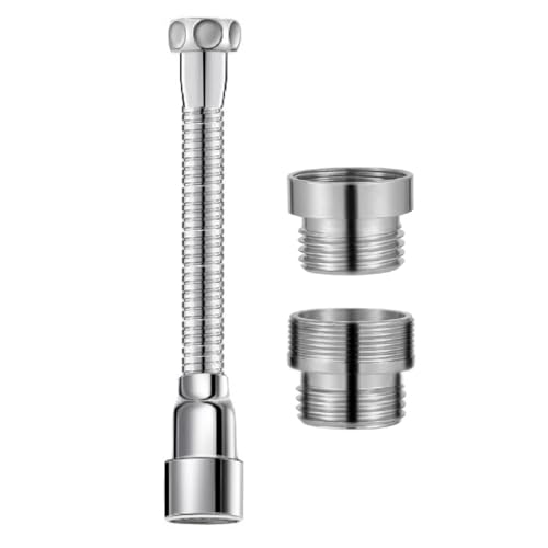 CRLLDPM 1 Stück Wasserhahn Verlängerung, 20cm Wasserhahn Verlängerung Spritzkopf, Küchenarmatur, Mit 2pcs Wasserhahn Adapter, Metall Wasserhahnadapter, Für Küchen, Bädern, Bars und Toilette von CRLLDPM