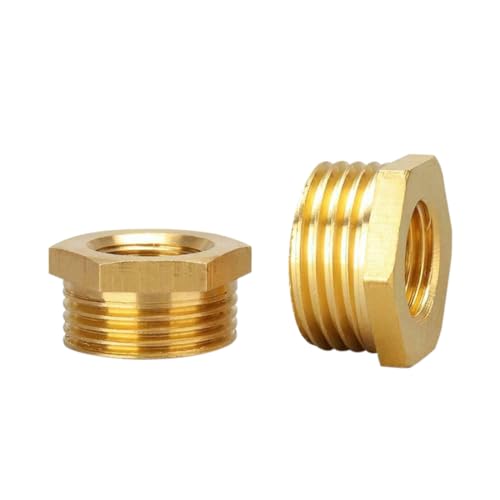 CRLLDPM 2 Stück Messing Reduzierstück, M20 Reduzierung Gewinde-Fitting, Außengewinde X Innengewinde, AG/IG Reduzierung (M20 x 1.5 x M14 x 1.5) von CRLLDPM