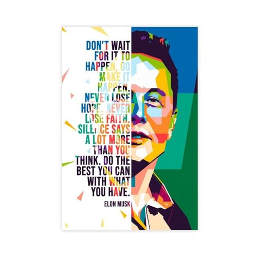 Elon Musk Zitat Kunst Poster Leinwand Poster Schlafzimmer Dekor Sport Landschaft Büro Zimmer Dekor Geschenk Unrahmen-Stil 50 x 75 cm von CRLed