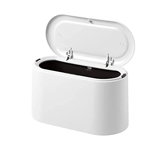 CROIRE 1 Stück Tisch-Mülleimer mit Pop-Up-Deckel, Mini-Mülleimer, Kompaktes Design, Mini-Kosmetikeimer, Kunststoff-Tisch-Mülleimer von CROIRE