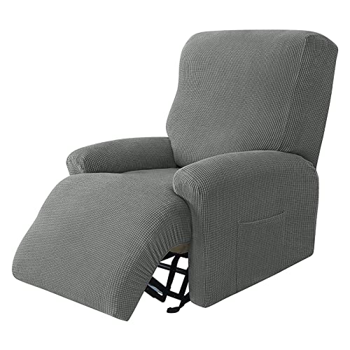 CROMMA Sesselschoner Relaxsessel Stretch Jacquard, Sesselschoner Sesselauflage 1 2 3 Sitzer Sesselbezug Abwaschbar Sesselschutz Sofaüberwurf Möbelschutz-dunkelgrau-1 Sitzer von CROMMA