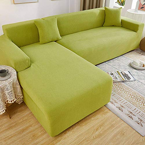 CROMMA Stretch Sofabezug, Weich Sofa Abdeckung Antirutsch Staubdicht Kratzfest Sofahusse für Wohnzimmer Kind Hund Katze-1 Sitzer 90-140cm-Grün von CROMMA