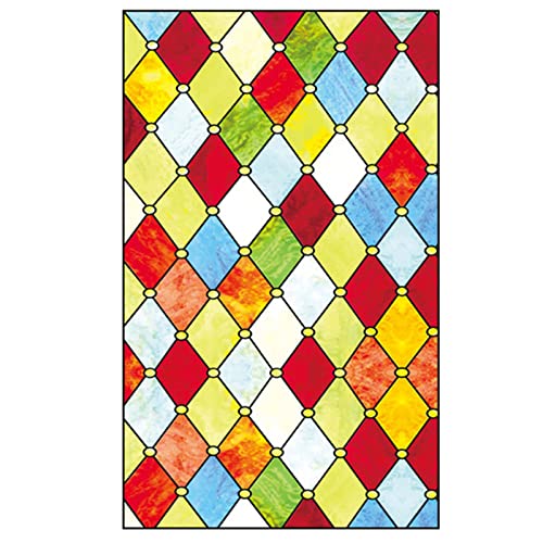 CROMMA Dekorativ Fensterfolie, Europäische Kirche Farbe Glasaufkleber Undurchsichtig Für Badezimmer Schlafzimmer Matt Sichtschutzfolie-C15-60x100cm(24x39inch) von CROMMA