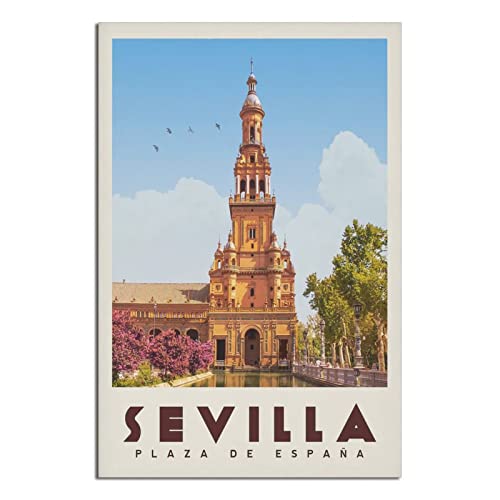 CRONDUS Sevilla Vintage Reiseposter Leinwand Wandkunst Poster Dekor Malerei Poster von CRONDUS