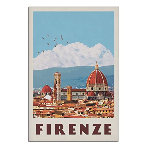 CRONDUS Vintage Firenze Reiseposter Leinwand Wandkunst Poster Dekor Malerei Poster von CRONDUS
