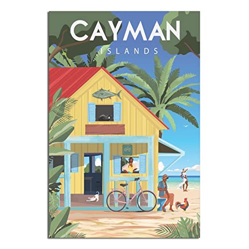 CRONDUS Vintage Reiseposter Cayman Islands Leinwand Wandkunst Poster Dekor Gemälde Poster von CRONDUS