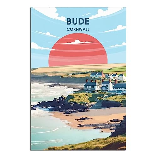 CRONDUS Vintage-Reiseposter Cornwall, England, Leinwand, Wandkunst, Poster, Dekoration, Malposter von CRONDUS