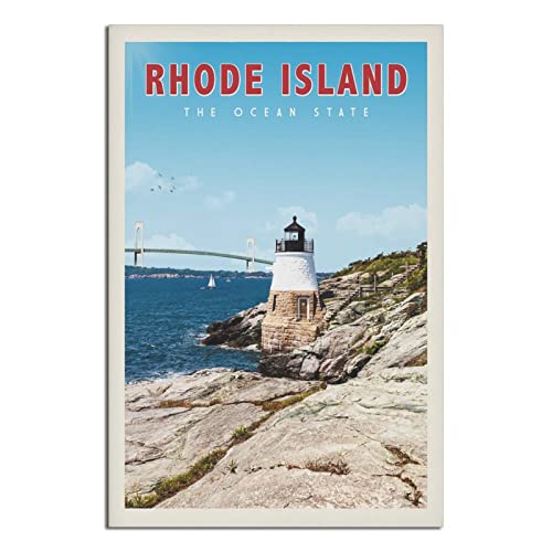 Vintage Rhode Island Reiseposter Leinwand Wandkunst Poster Dekor Malerei Poster von CRONDUS