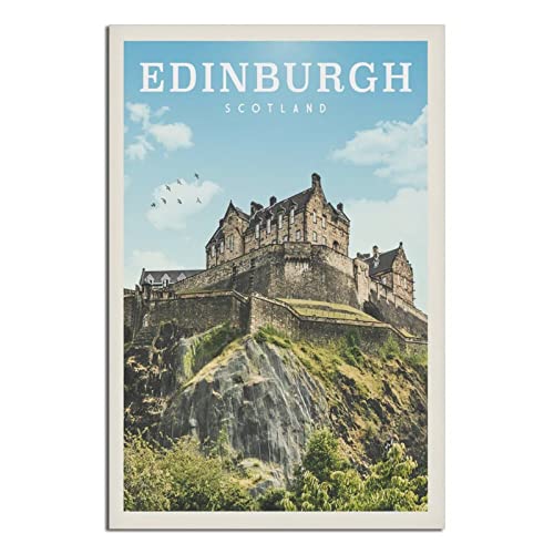 Vintage Schottland Edinburgh Reiseposter Leinwand Wandkunst Poster Dekor Malerei Poster von CRONDUS