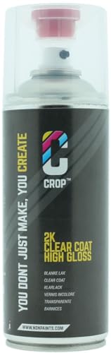 CROP 2K Klarlack Spraydose – Hochglanz – 400ml – Innen und Außen – Schnell trocknend – Transparenter Spray Lack - Glanzlack – Premium Qualität von CROP