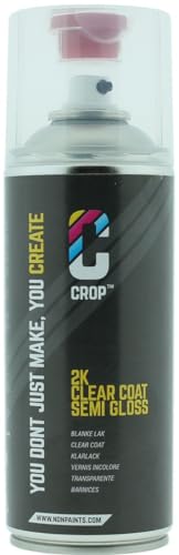 CROP 2K Klarlack Spraydose – Seidenglanz – 400ml – Innen und Außen – Schnell trocknend – Transparenter Spray Lack - Seidenmatter lack – Premium Qualität von CROP