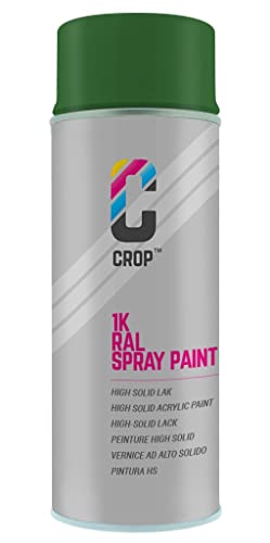 CROP Spraydose RAL 6001 Smaragdgrün - Matt - 400ml - Lackspray Grün - 100% farbecht - Schnelltrocknend - Innen & Außen - RAL6001 von CROP