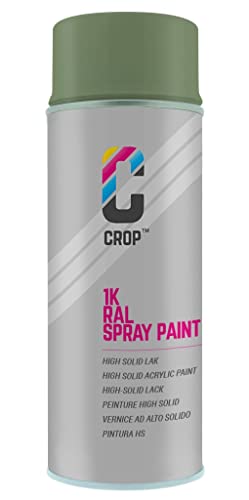 CROP Spraydose RAL 6011 Resedagrün - Matt - 400ml - Lackspray Grün - 100% farbecht - Schnelltrocknend - Innen & Außen - RAL6011 von CROP