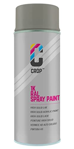 CROP Spraydose RAL 7030 Steingrau - Matt - 400ml - Lackspray Grau - 100% farbecht - Schnelltrocknend - Innen & Außen - RAL7030 von CROP