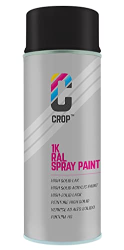 CROP Spraydose RAL 8022 Schwarzbraun - Seidenglanz - 400ml - Lackspray Braun - 100% farbecht - Schnelltrocknend - Innen & Außen - RAL8022 von CROP