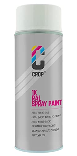 CROP Spraydose RAL 9003 Signalweiss - Seidenglanz - 400ml - Lackspray Weiss - 100% farbecht - Schnelltrocknend - Innen & Außen - RAL9003 von CROP