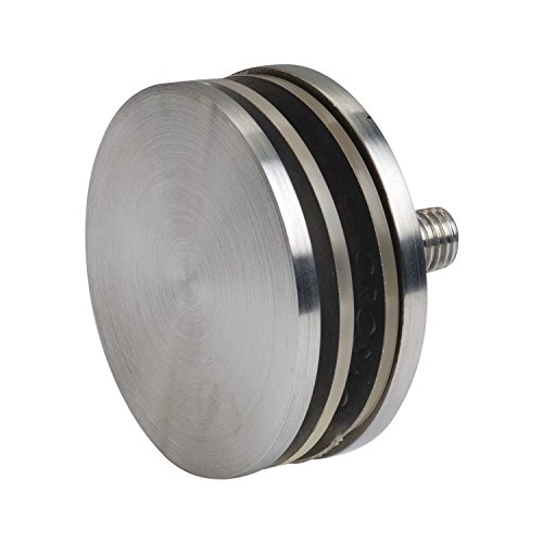 CROSO Glas-Punkthalter Ø 70 mm | Anschluss gerade | Glasstärke bis 18 mm | Edelstahl V4A geschliffen | 1 Stück von CROSO